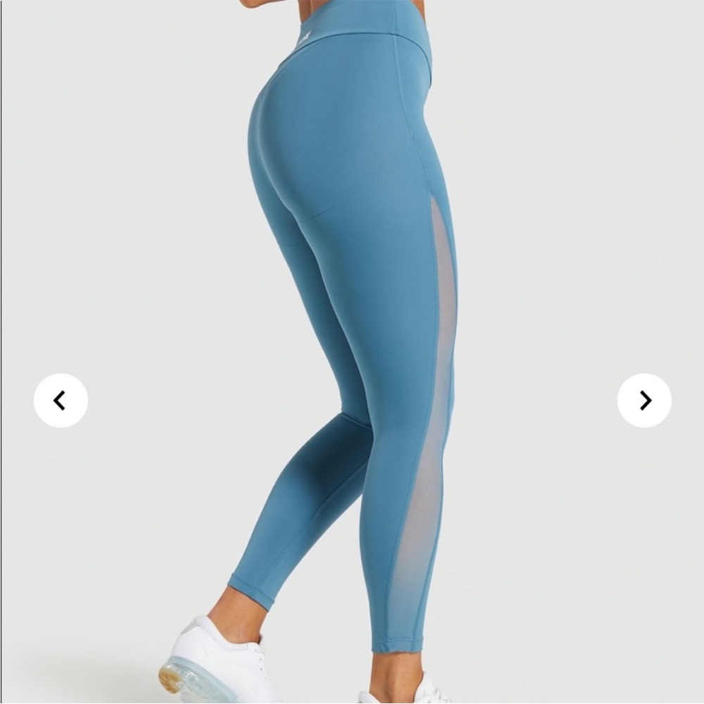 Gymshark Form Leggings Mesh Side Panel Teal Blue